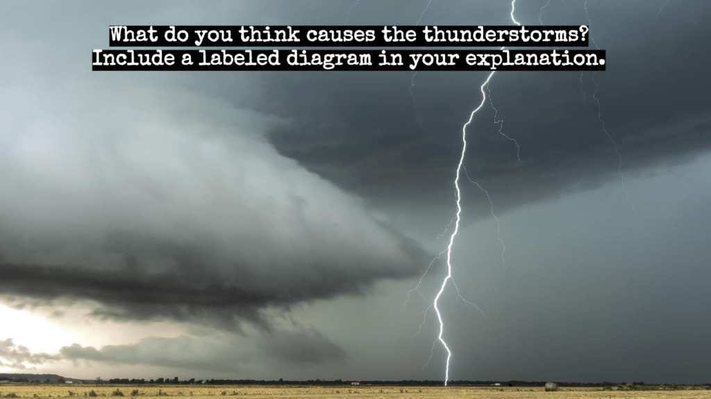 Thunderstorm: Dark clouds and lightning