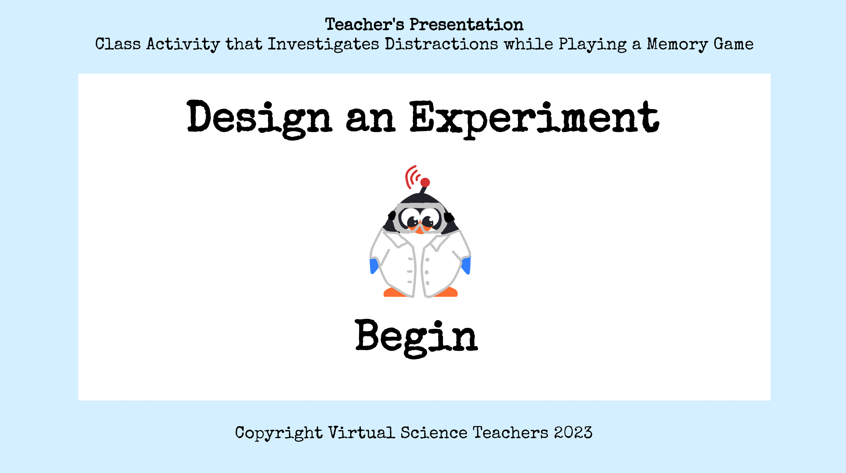 Design an Experiment: Teacher Presentation