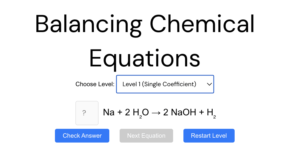 Balancing Equations Virtual Lab Chemistry – Virtual Science Teachers