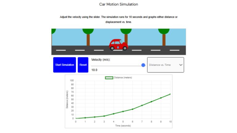 Car Motion Graph and Sim Questions