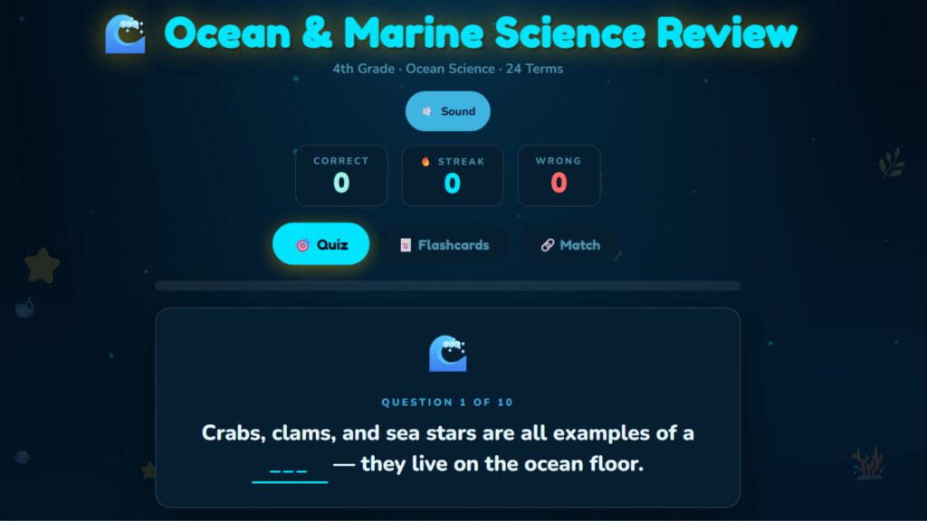 Ocean and Marine Science Vocab Review