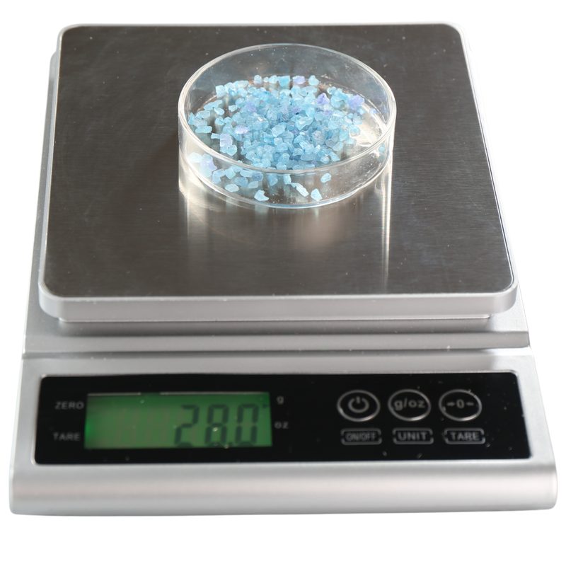 A digital laboratory scale with a digital readout display