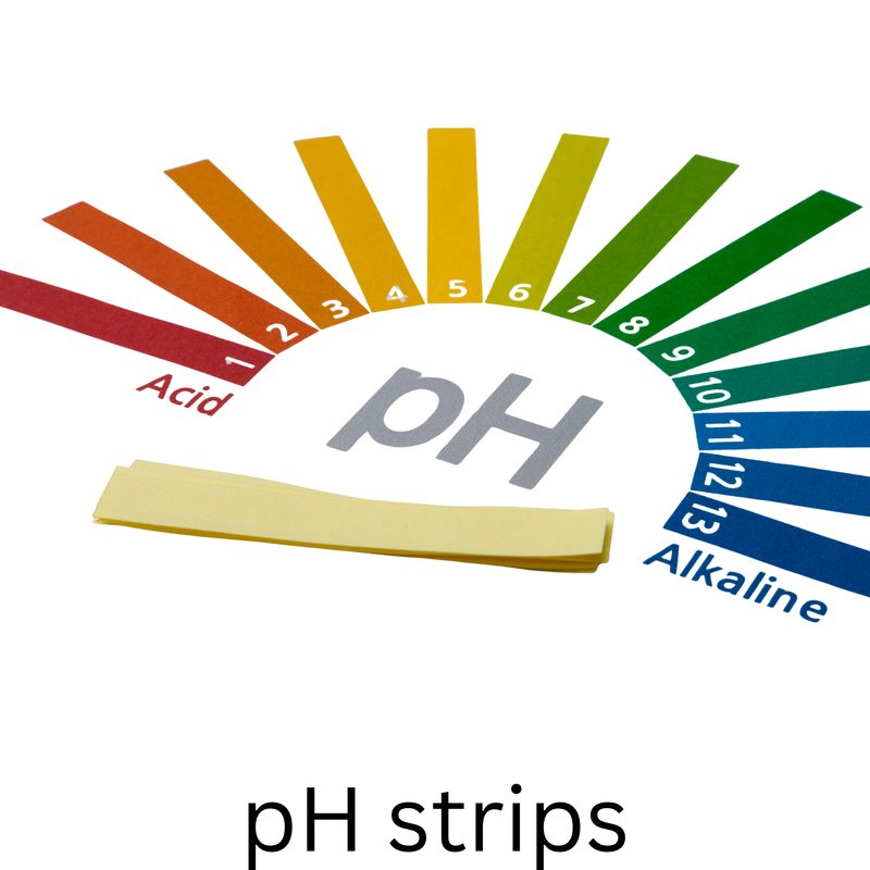 pH test strips for testing acidity or alkalinity