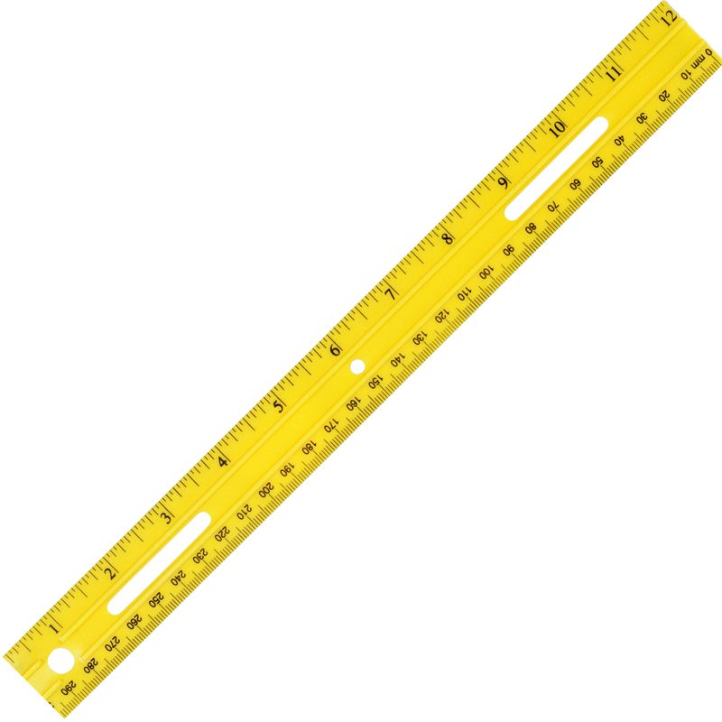 A metric ruler showing centimeter and millimeter markings